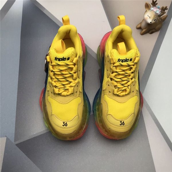 

fashion luxury design women's shoes rainbow crystal bottom cushion sneakers triple s retro men's and women's daddy shoes ladi, Black