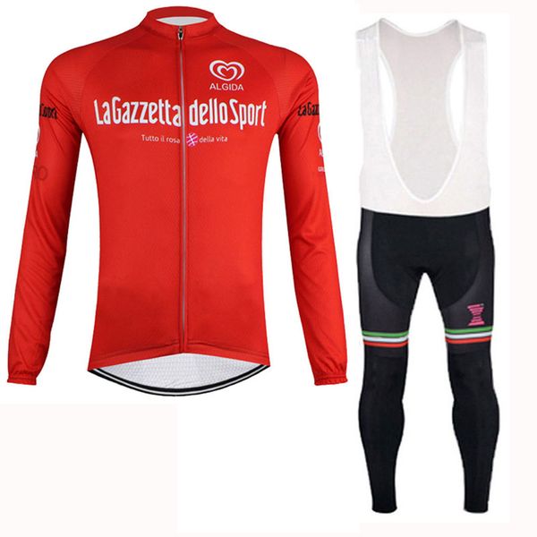 Pro Takım Tur De Italia Erkekler Bisiklet Jersey Takım Elbise Erkekler Uzun Kollu MTB Bisiklet Spor Ropa Ciclismo Dağ Bisikleti Giyim Y21031215