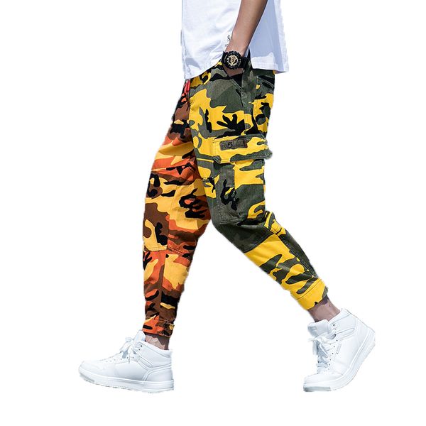 

camo camouflage камуфляж мужских штанов 2018. мужчина camo hip hop брюки человек женщина co уличной joggers sweatpants мужской заплатка tour, Black