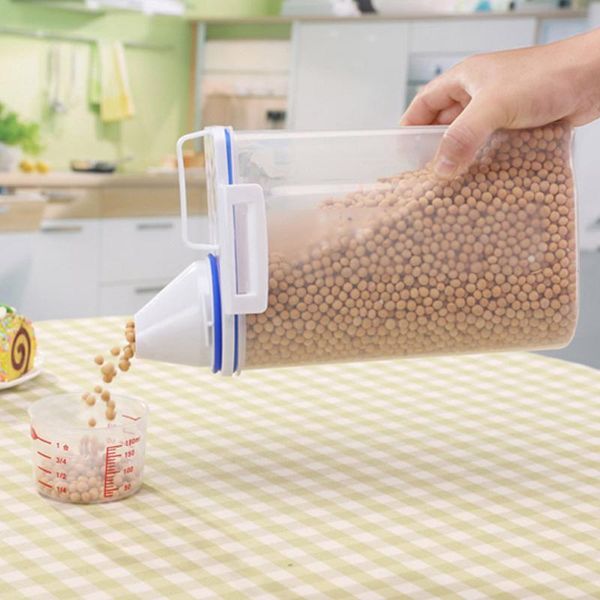 

2l plastic cereal dispenser storage box kitchen grain rice container nice kitchen rice storage box flour grain storage#25