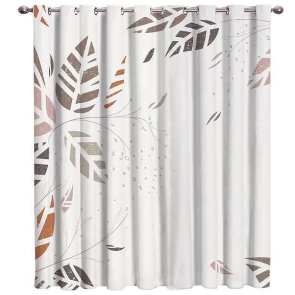 

hand-painted foliage autumn theme living room fabric drapes kids curtain panels with grommets valance curtains window draperies