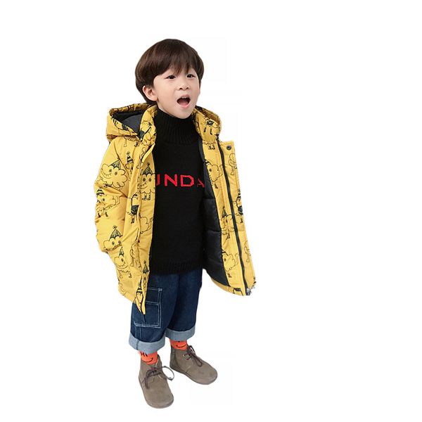 

factory wholesale 2018 winter new korean children's long thick feather cotton-padded jacket waterproof windproof coat, Blue;gray