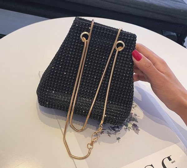 

bucket bag female messenger small bag 2020 fashion wild atmosphere tide version of the bright diamond chain bag