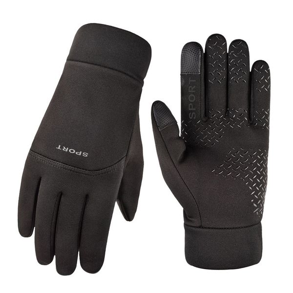 

windproof touch screen running gloves men women winter fleece thermal warm sport gloves anti-slip cycling mountain outdoor glove, Blue;gray