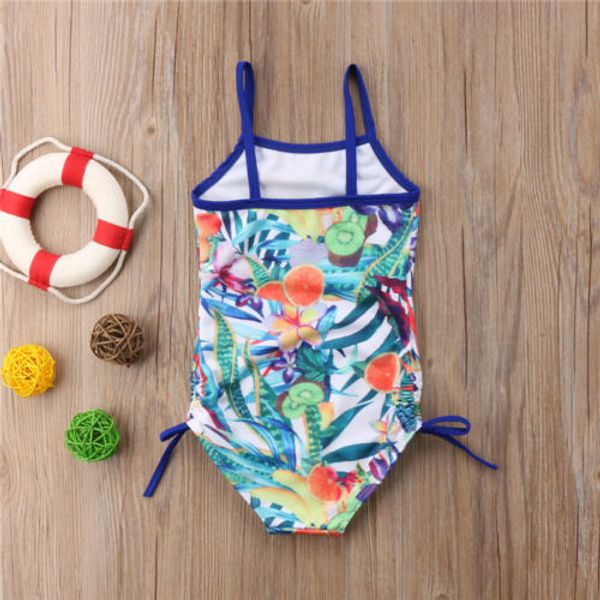 

emmababy kids baby girls floral swiming costume swimwear swimsuit bikini set bathing suit sunsuit, Blue