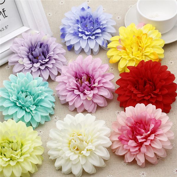 

5pcs 10cm big silk artificial daisy corsage flower head for wedding decoration diy party home floristry supplies flowers