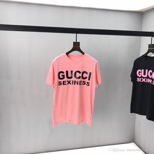 

2020 европейская весна и лето последняя мода письмо печати футболка мужская дизайнерская мода итальянские мужчины и женщины роскошный дикий, White;black