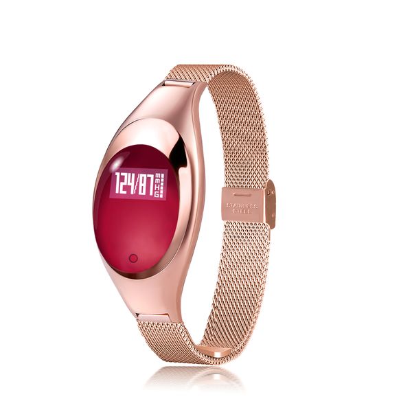 

fashion bt smart watch metal wristwatch bracelet high definition led blood pressure heart rate monitor pedometer fitness tracker, Slivery;brown