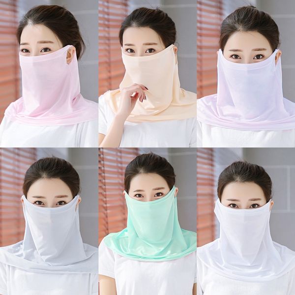 

qqi87 women scarf face mask outdoor veil windproof half mask dust-proof sunshade masks scarf dust masks ear type party face, Black