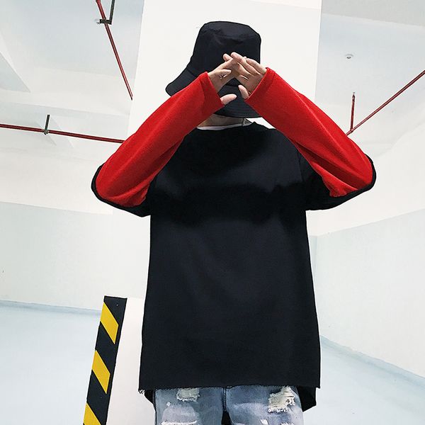 

spring new hoodies men's fashion solid color casual sweatshirt man streetwear hip hop loose pullover male sportswear m-2xl, Black