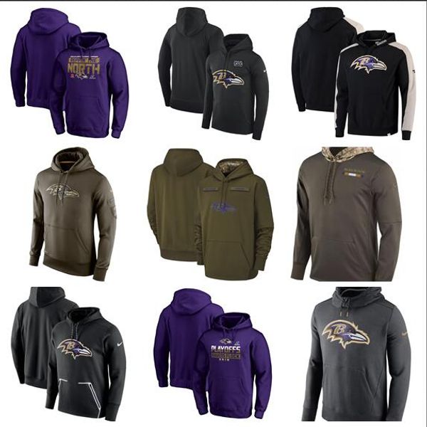

2019 style more men ravens salute to service sideline therma performance mitchell & ness classic team pullover hoodie - olive grvy pue, Blue;black