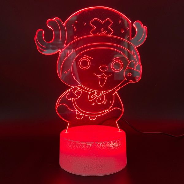 

3d led night light lamp one piece tony tony chopper figure bedroom decor bright base kids baby atmosphere child birthday gift