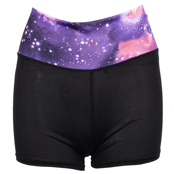 

womens mini knockout yoga exercise gym workout fitted shorts - purple + black, White;red