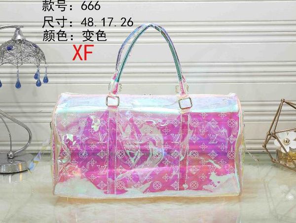 

designers old flower transparent handbags men women large capacity travel bag duffle bag luggage outdoor packs sport bag 001