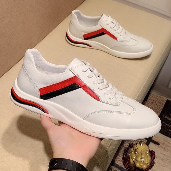 

2020 designer comfortable sneakers casual leather shoes solid color men's thick sneakers sneakers tennis 38-44 kswgh, Black