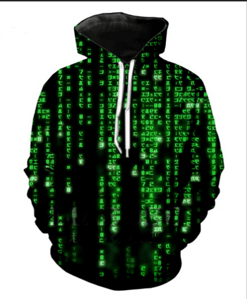 

new fashion 3d hd print men women movie the matrix pullover hoodies street wear casual hip hop pockets sweatshirt clothing r0182, Black