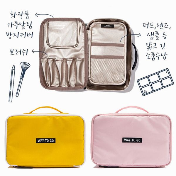 

korean multi-function waterproof cosmetic large pink makeup bag high capacity storage bag travel toiletry bag for wholesale