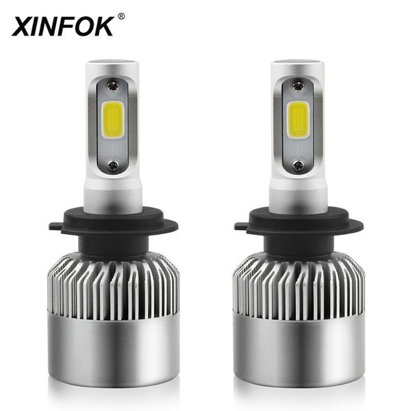 

xinfok 2pcs h4 h7 led h11 h8 9006 hb4 h1 h3 hb3 h9 h27 72w white 6000k car headlight fog lights