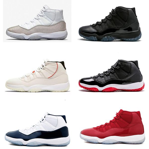 

stock x 11 bred 2019 metallic silver mens basketball shoes 11s cap and gown air jordan retro 11 men women sports sneakers 36-47