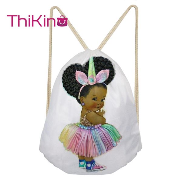 

thikin cute afro baby girl casual sack drawstring bag girls travel backpack toddler softback lady beach mochila drawstring bag