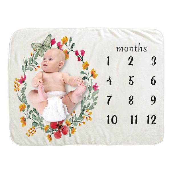 

blankets & swaddling baby milestone blanket pography wreath 150*102cm