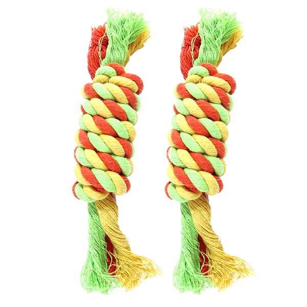 

2 count small medium large dogs toy - doggy puppy chew bite cotton rope toy