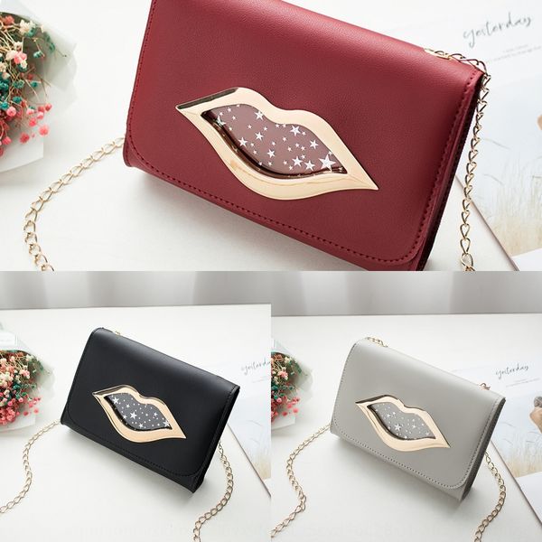 

hjeue guangzhou pu women's lip small square printing hardware decoration flip open shoulder messenger bag mobile phone change small squ
