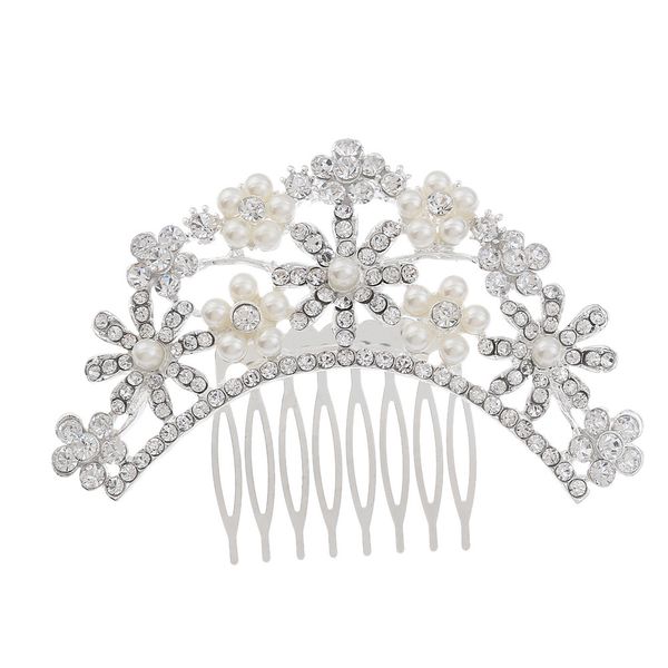 

свадьба 10x7cm заколки из бисера головной убор из листьев цветка невесты с короной из бриллиантовых головных уборов для невесты, исполняющей, Golden;silver