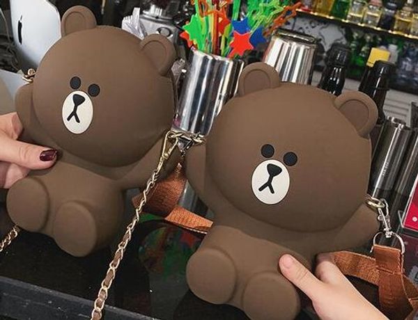 

designer new female bag luxury bear mobile phone bag parent-child single shoulder messenger bag cartoon cute trend 2020