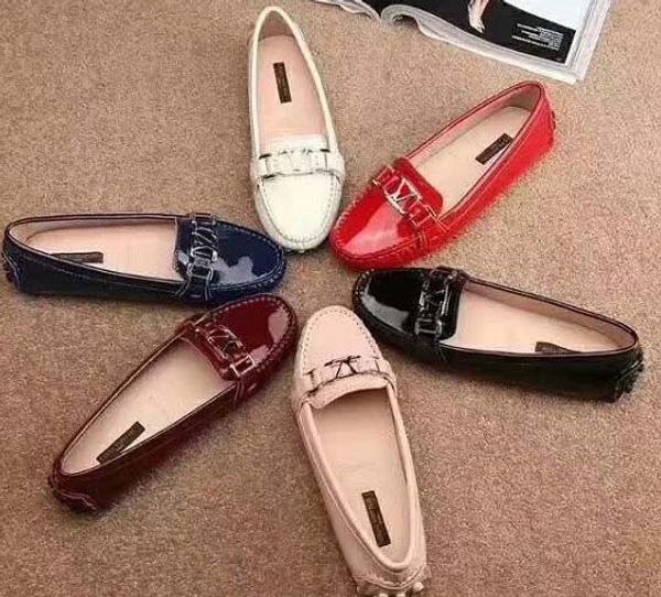

designed for women loafers handmade italian designer metal letter buckle slip on boat shoes casual canvas shoes size:35-40 with box l7, Black