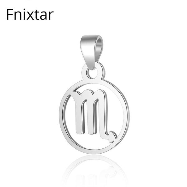 

fnixtar fashion twelve constellations charms scorpio mini charm 100% 925 sterling silver zodiac dangle pendent 2pcs/lot, Black