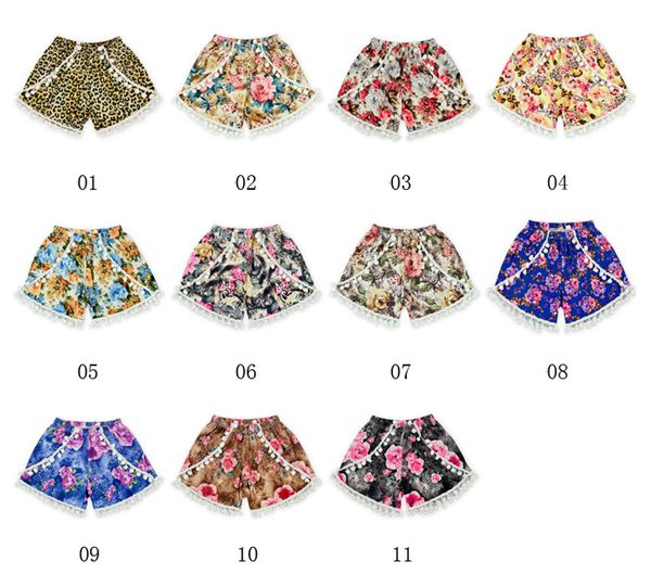 

11 styles baby hairball tassel shorts fashion leopard print underpants designed for 2-10t midsized children kid girls, Blue