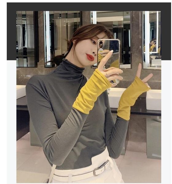 

свободная перевозка груза падения покупок новая водолазка футболка толстовка с длинным рукавом женщин одежда весна 3 цвета модельер дешевые, Black