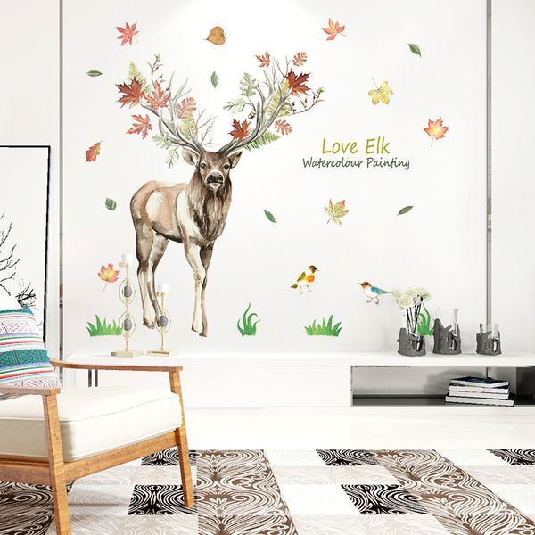 

diy cute animal elk wall stickers home door children's room kindergarten decal living room sofa tv background decoration