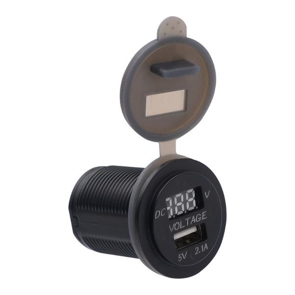 

2019 горячие продажи 5v 2.1a usb зарядное гнездо адаптера вольтметр выход для 12v 24v мотоцикл автомобильный адаптер питания