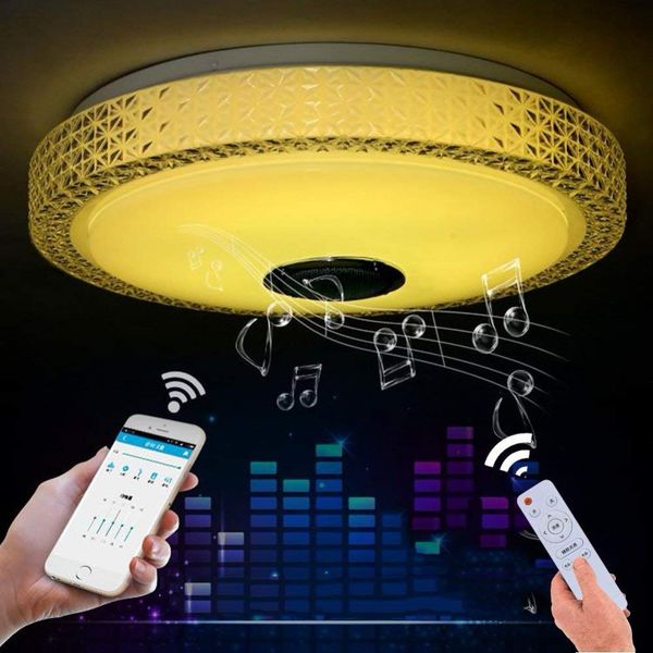 2019 24w Led Round Ceiling Light With Integrated Bluetooth Speakers And Rgb Color Changing Bedroom Living Room Colorful From Amarylly