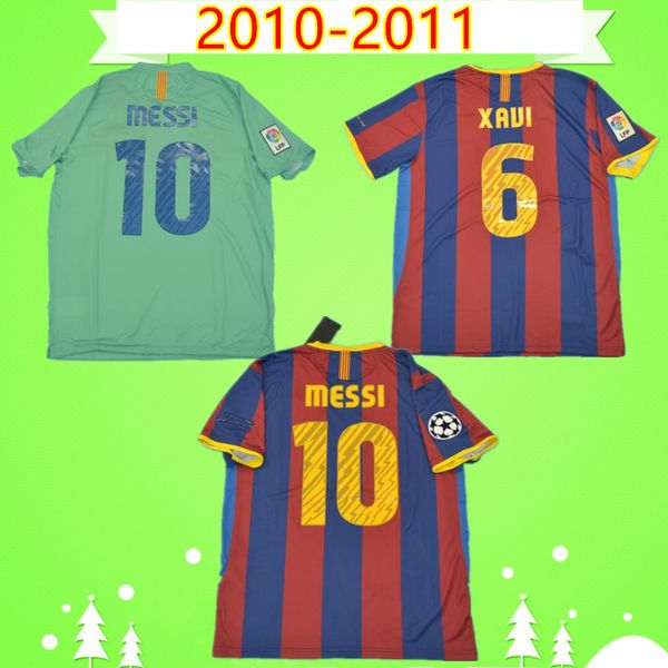 

#10 messi 2010 2011 retro soccer jersey pedro keita classic vintage football shirt krkic camiseta de futbol 10 11 a.iniesta david villa, Black;yellow