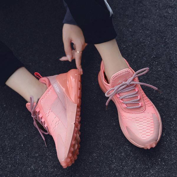

autumn breathable pink air women running shoes athletic trainer for couples air mesh fluorescent women men sneakers