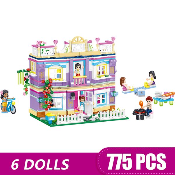 

775 ШТ. Небольшие Строительные Блоки Игрушки, Совместимые с Legoe Friends Millie's Home Party House П