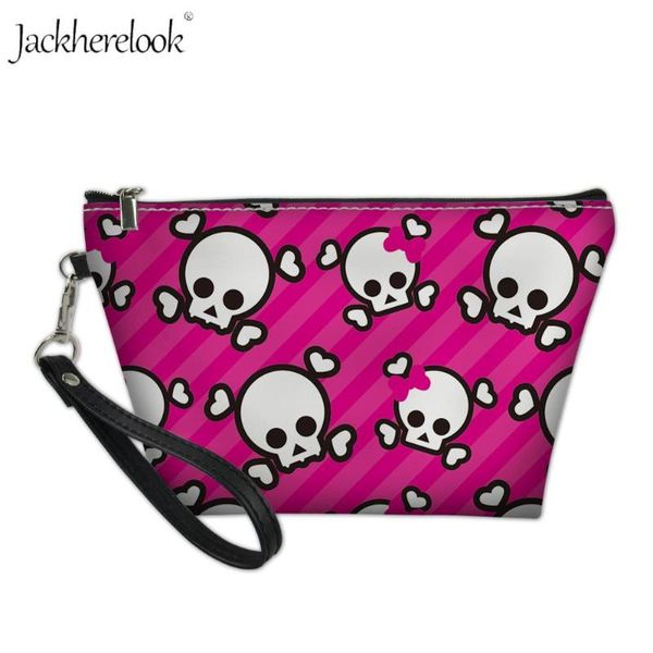 

jackherelook cartoon skull toiletry beauty wash kit case women travel cosmetic pouch fahion lady's necessity makeup toiletry bag