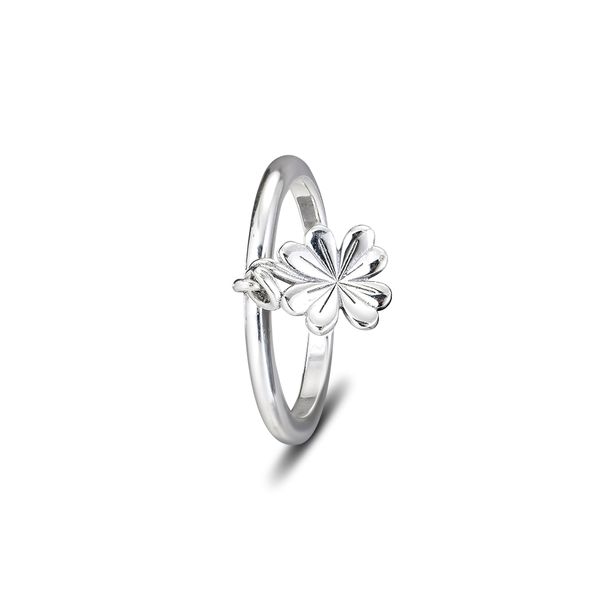 

2019 spring 925 sterling silver rings clover ring original fashion engagement wedding pandora rings diy charms jewelry for women, Slivery;golden