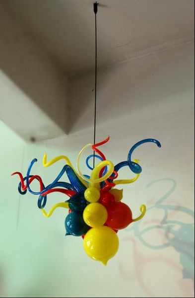 100% soprado CE UL Borosilicate Murano vidro Dale Chihuly Art Melhor Decoração Barata Multicolor Chandelier