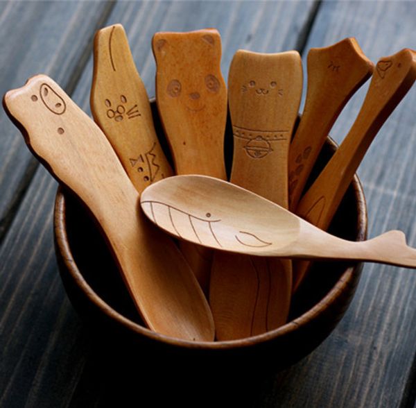 

novelty wood ice cream spoon cute animal spoon for kids ice cream dessert wooden