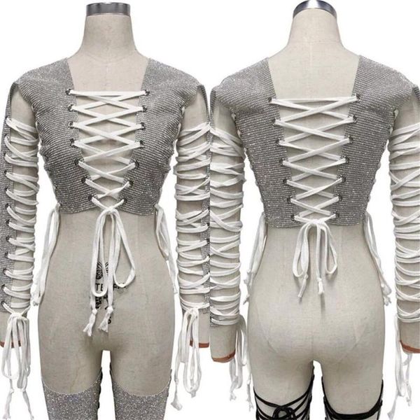 

female backless gold black silver rhinestones bandage stage wear dj lady singer bar nightclub flash stones costume, Black;red