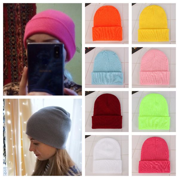

winter hats woman new beanies knitted solid cute hat girls autumn female beanie caps warmer bonnet ladies casual cap 23 candy colors, Black;white