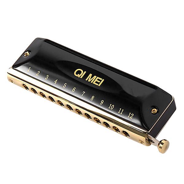 

new qimei professional chromatic harmonica key of c mouth organ black good voice