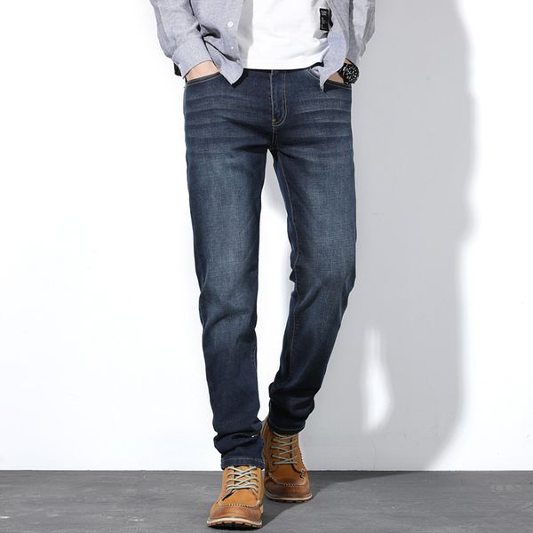 

autumn 2019 men's jeans business fashion straight loose blue stretch denim trousers classic men plus size28 -44 46 48