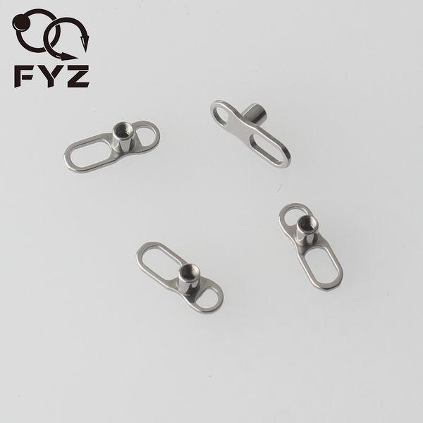 

10pcs/lot high polished g23 titanium high polished dermal anchor 2 holes base body piercing jewelry, Slivery;golden