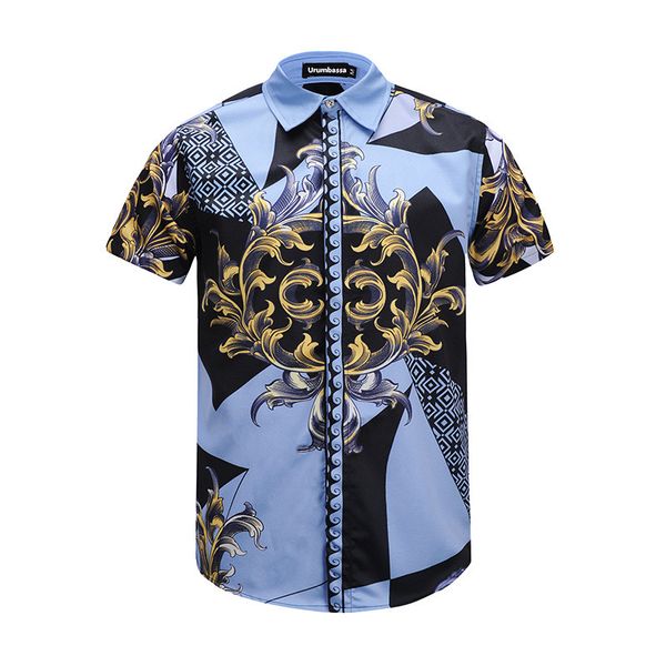 

urumbassa fashion man short sleeve shirts european style handsome man shirt m062, White;black