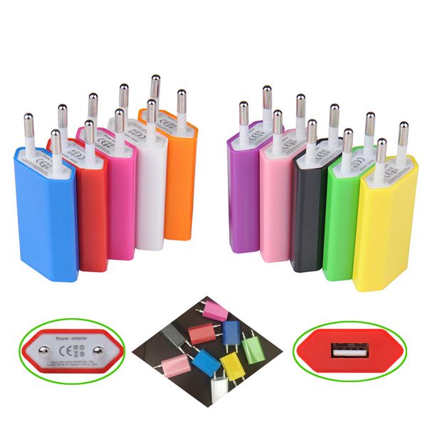 

fashion candy colorful eu plug phone charger deskadapter for iphone 5 portable cute home travel wall charger holder for samsung tablet